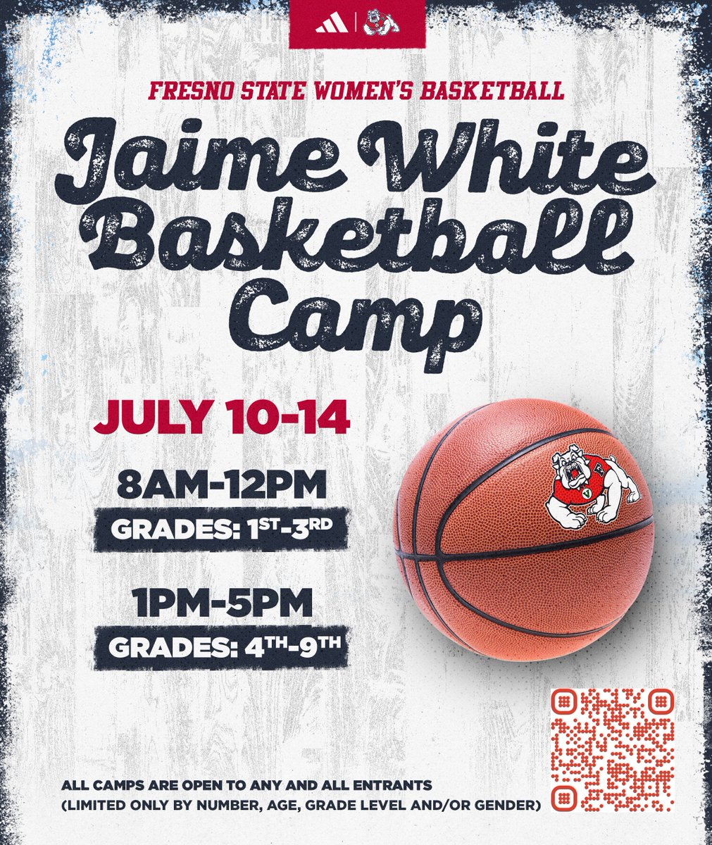 𝐂𝐀𝐌𝐏 𝐒𝐙𝐍‼️ Join us this summer at the Jaime White Basketball Camp🏀 Reserve your spot today --> bit.ly/44S6Tcg #GoDogs ✖️ #Elevate