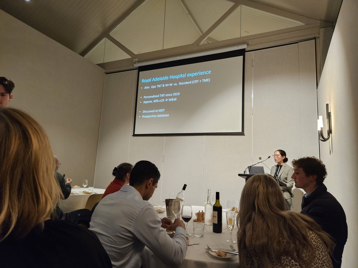 RAH Colorectal Research Group 🫐 (@rahcolorectal) on Twitter photo Fantastic talk by <a href="/tmn31_/">Thuy-My Nguyen</a> updating us on patient Quality of Life data after Total Neoadjuvant Therapy from <a href="/CentralAdlLHN/">Central Adelaide</a>. Patients first. Fantastic talk by <a href="/tmn31_/">Thuy-My Nguyen</a> updating us on patient Quality of Life data after Total Neoadjuvant Therapy from <a href="/CentralAdlLHN/">Central Adelaide</a>. Patients first.