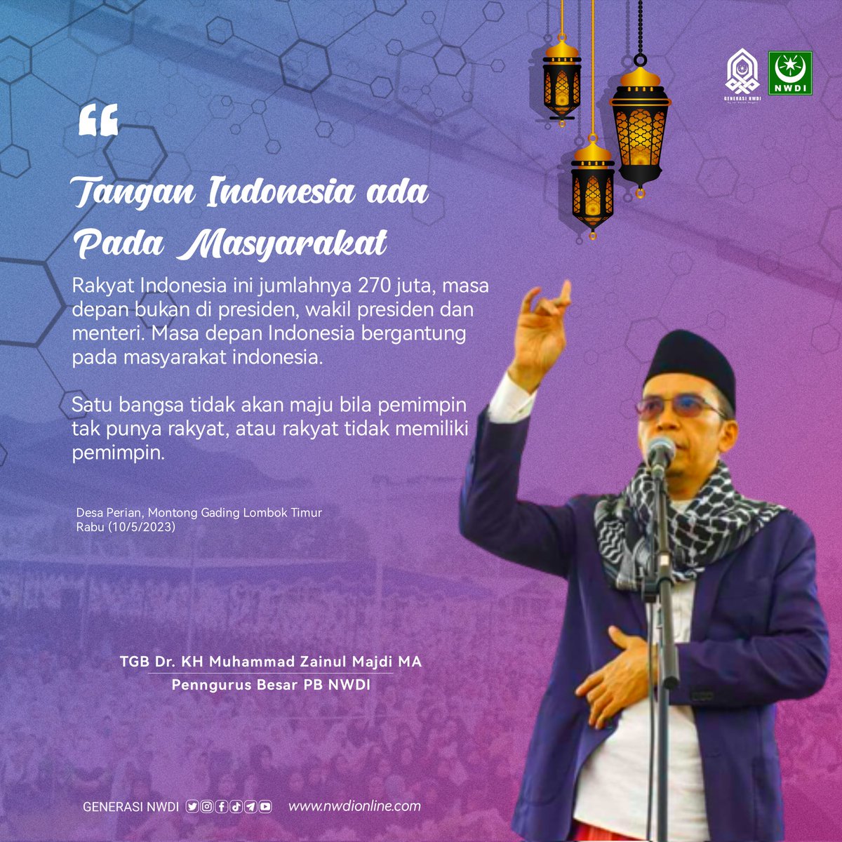 Generasinwdi's tweet photo. "Harus bagus-bagus berjamaah" Pesan beliu.

Al-Mukarom Tuan Guru Bajang Dr. KH Muhammad Zainul Majdi MA

#tuangurubajang #tgbzainulmajdi #tgb #tgbquotes #tgbindonesia #nwdi #nwdifastabiqulkhairat https://t.co/Zj2N0IYX7W
