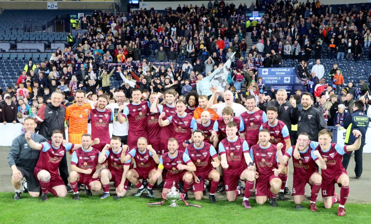 ScotAmFA's tweet photo. Only Sport Scottish Amateur Cup Winners 2022-23:
Cupar Hearts
Celebrations in front of the Cupar Hearts support! https://t.co/iDXV2ed9jo