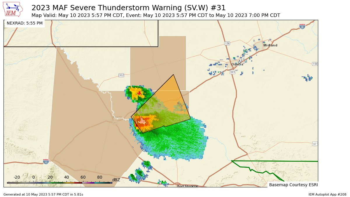 Texas Weather Alerts on Twitter "MAF issues Severe Thunderstorm