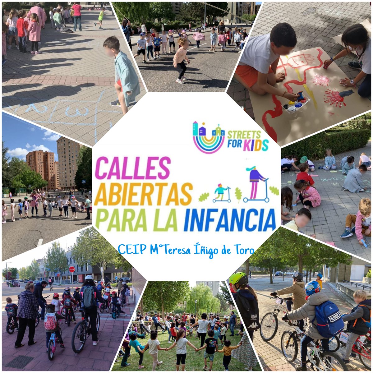 Apoyando acciones por la sostenibilidad: segundo año, por un entorno escolar más seguro y limpio. Rutas seguras para bicicletas y patinetes: menor contaminación, aire limpio.  
Gran jornada de reivindicación, convivencia y diversión. ¡Gracias familias!
#StreetsForKids