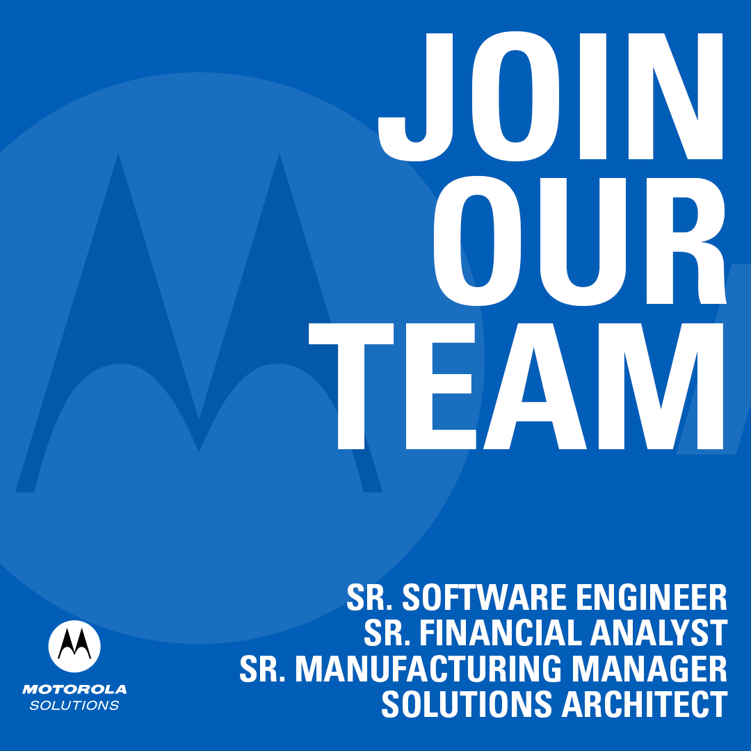Are you passionate about making a difference? Looking to help people be their best when it matters most? Join our team dedicated to building a #safer world 🌏.
Apply now: bit.ly/44G2bOF #MotoSolutionsLife #MotoSolutionsJobs