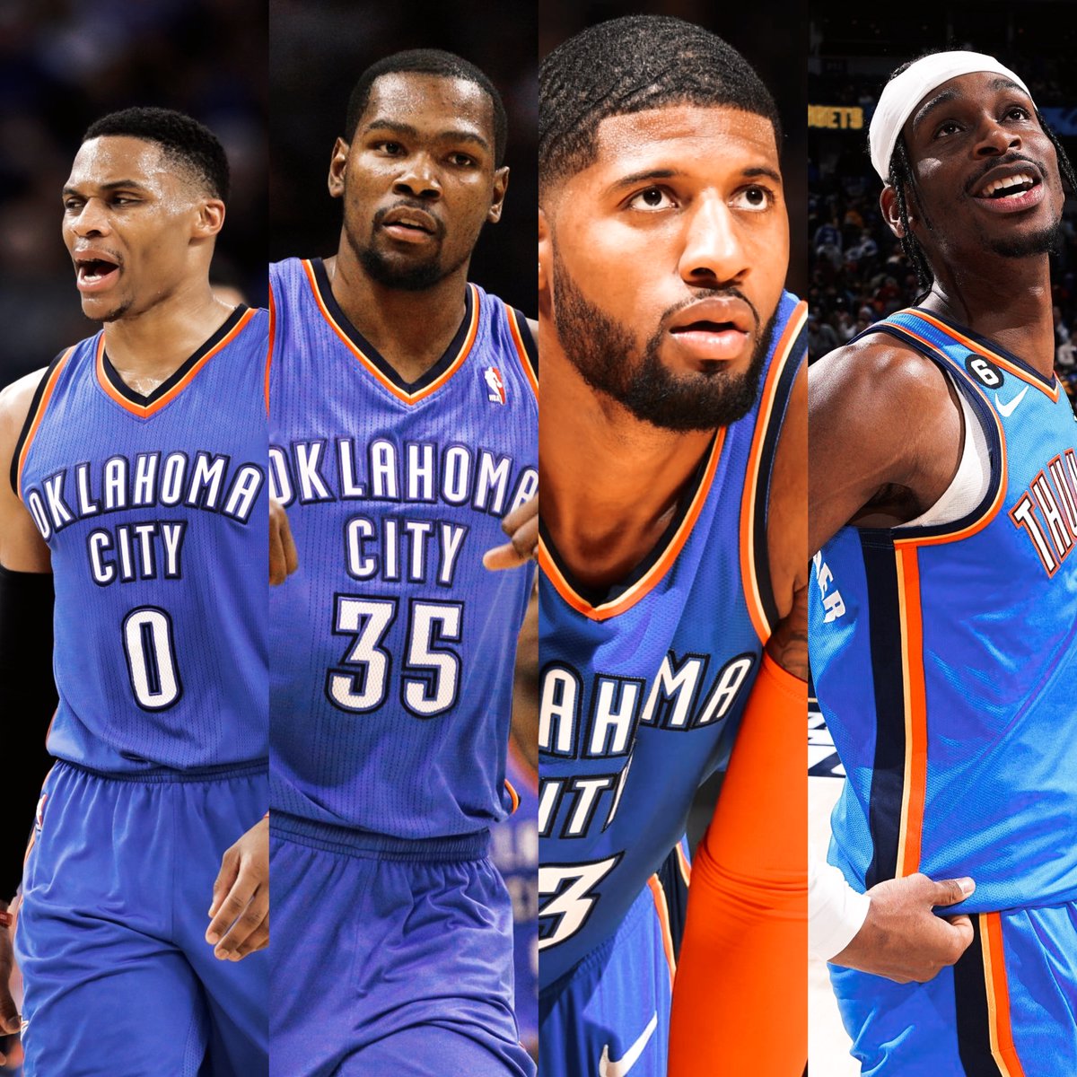 The Thunder now have 4 DIFFERENT All-NBA 1st team players since 2010

⚡️ Kevin Durant
⚡️ Russell Westbrook
⚡️ Paul George
⚡️ Shai-Gilgeous Alexander

No other team has more than 2.