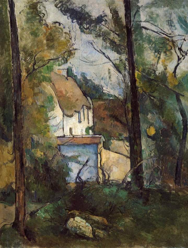 🎨
 'House in the tress'
By:
#Paul_Cezanne
 #French 🇲🇫 #painter 
#art