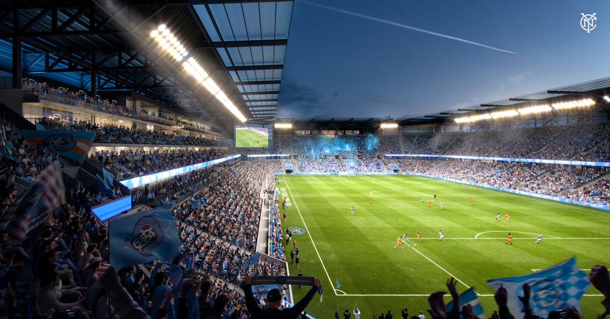 newyorkcityfc's tweet photo. An early 👀 at New York City’s planned first-ever soccer-specific stadium 🏟 #DaleNewYork