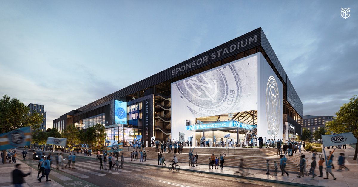 newyorkcityfc's tweet photo. An early 👀 at New York City’s planned first-ever soccer-specific stadium 🏟 #DaleNewYork