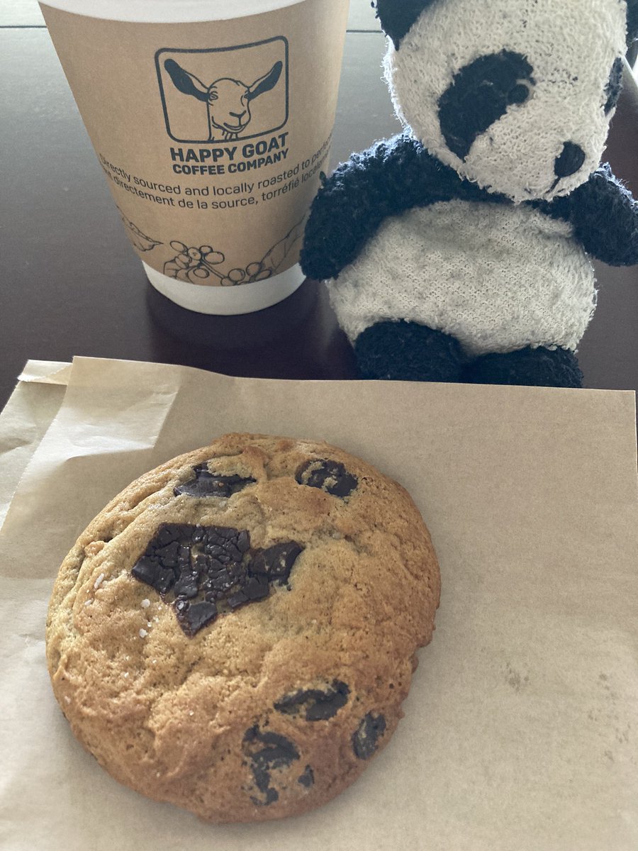 Adventure_Gauss's tweet photo. Having coffee and a cookie with my human! @happygoatcoffee #WellCaffeinatedPanda https://t.co/K9KtaRHVoL