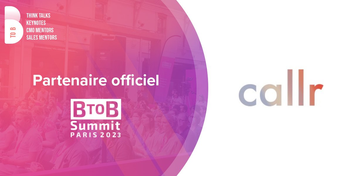 Préparez-vous pour une journée de partage de connaissances et de networking avec <a href="/CALLR/">CALLR</a> en qualité de partenaire officiel du #Btobsummit2023 ! 
Rejoignez-nous le 22 juin au Parc des Princes pour repartir avec des idées actionnables.  
inscrivez-vous :  
btob-summit.btob-leaders.com/fr/registratio…