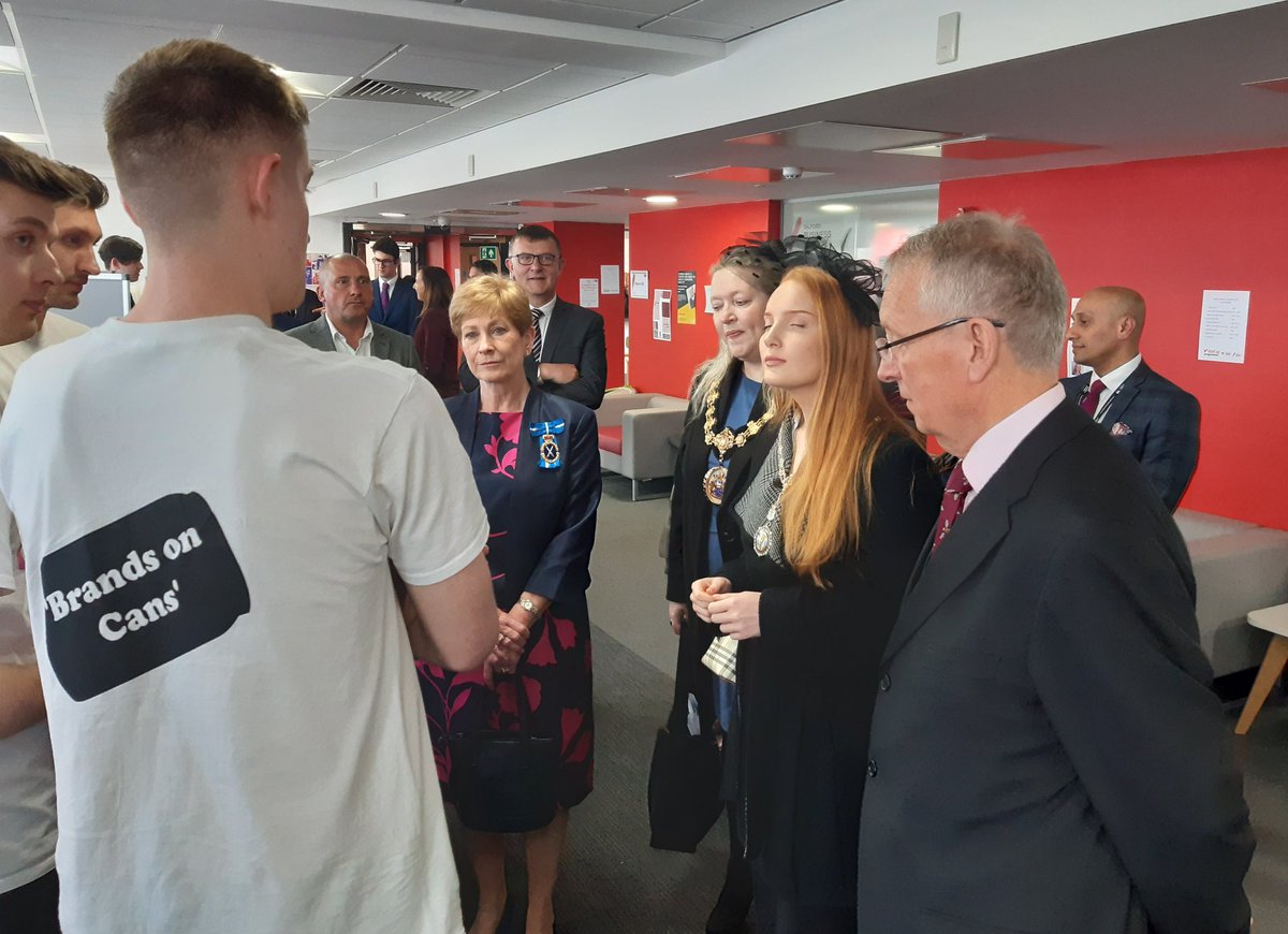 Salford University @salfordbizsch hosting finals of the UK Young Enterprise Awards. Amazing range of innovative ideas with fantastic potential. Great to welcome HRH Princess Royal who took a keen interest in each concept @GMLO_UK @DianeHawkinsDL @SalfordCouncil #highsheriff