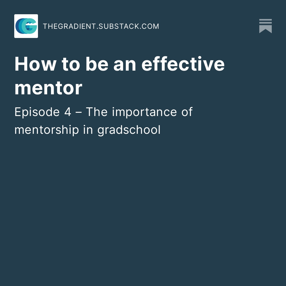 stormgourley's tweet photo. What makes for effective mentorship in grad school?

With new summer students getting started this week it is the perfect time to reflect on how to be a better mentor and get the most out of your mentees. 

https://t.co/oO5SZYiV6w https://t.co/9lYHcMkyGu