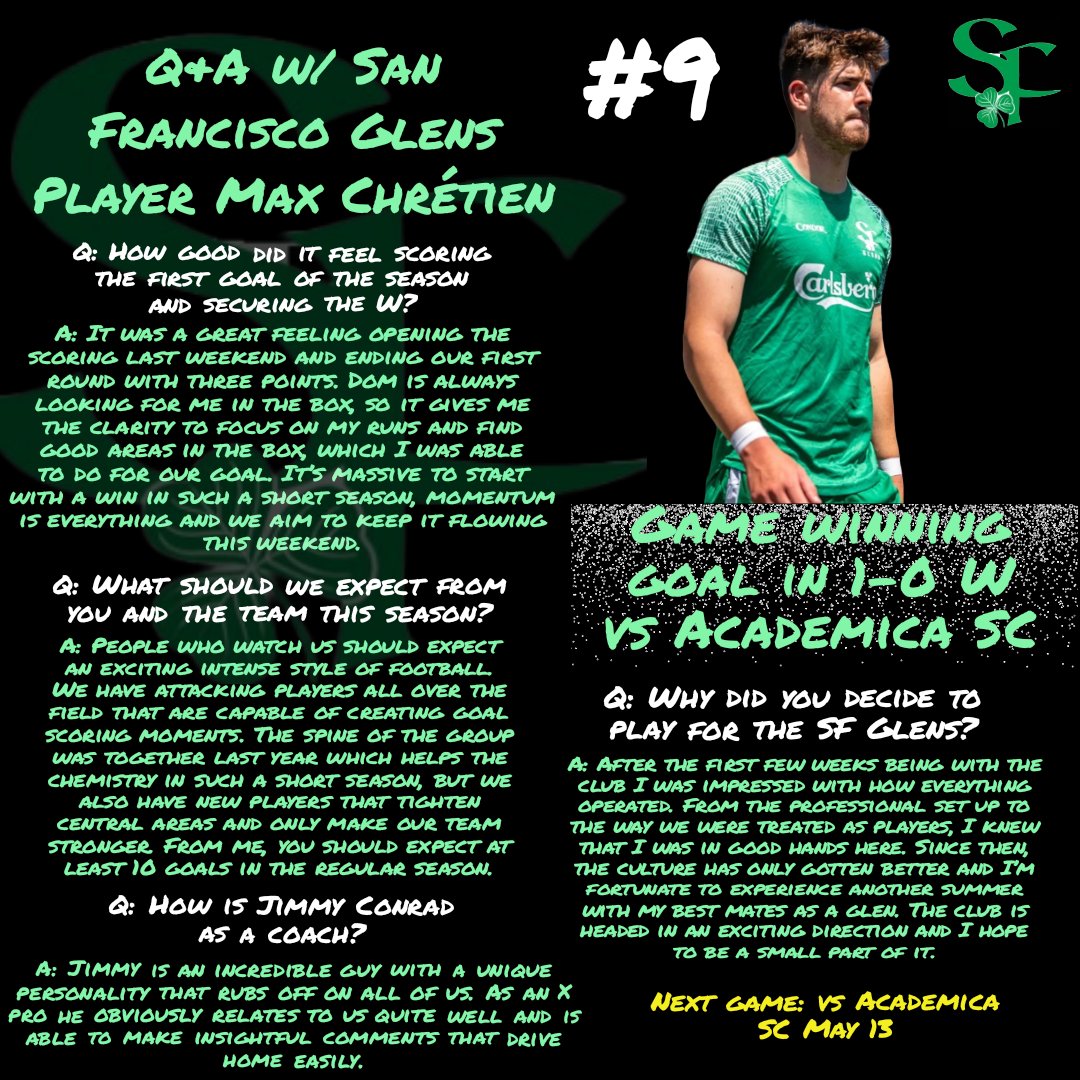 <a href="/SFGlensSC/">San Francisco Glens SC</a> Player had a quick Q&amp;A with us earlier today! Check it out!