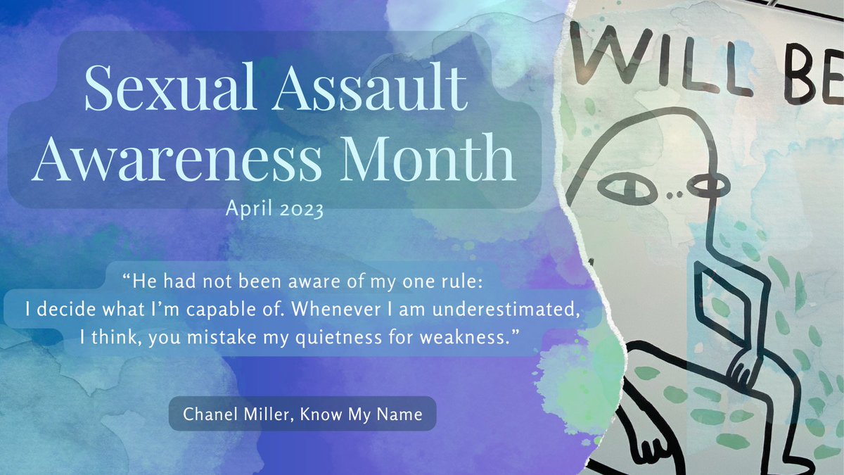 the_watch_kat's tweet photo. CW: Themes of SA

Sexual Assault Awareness Month was in April. Although it’s May, this is still a pressing issue that needs to be talked about. 

This graphic contains the work of Channel Miller; her art (picture by user on Flickr) and a quote from her novel, “Know my Name”. 

1/ https://t.co/aup6M70uhl