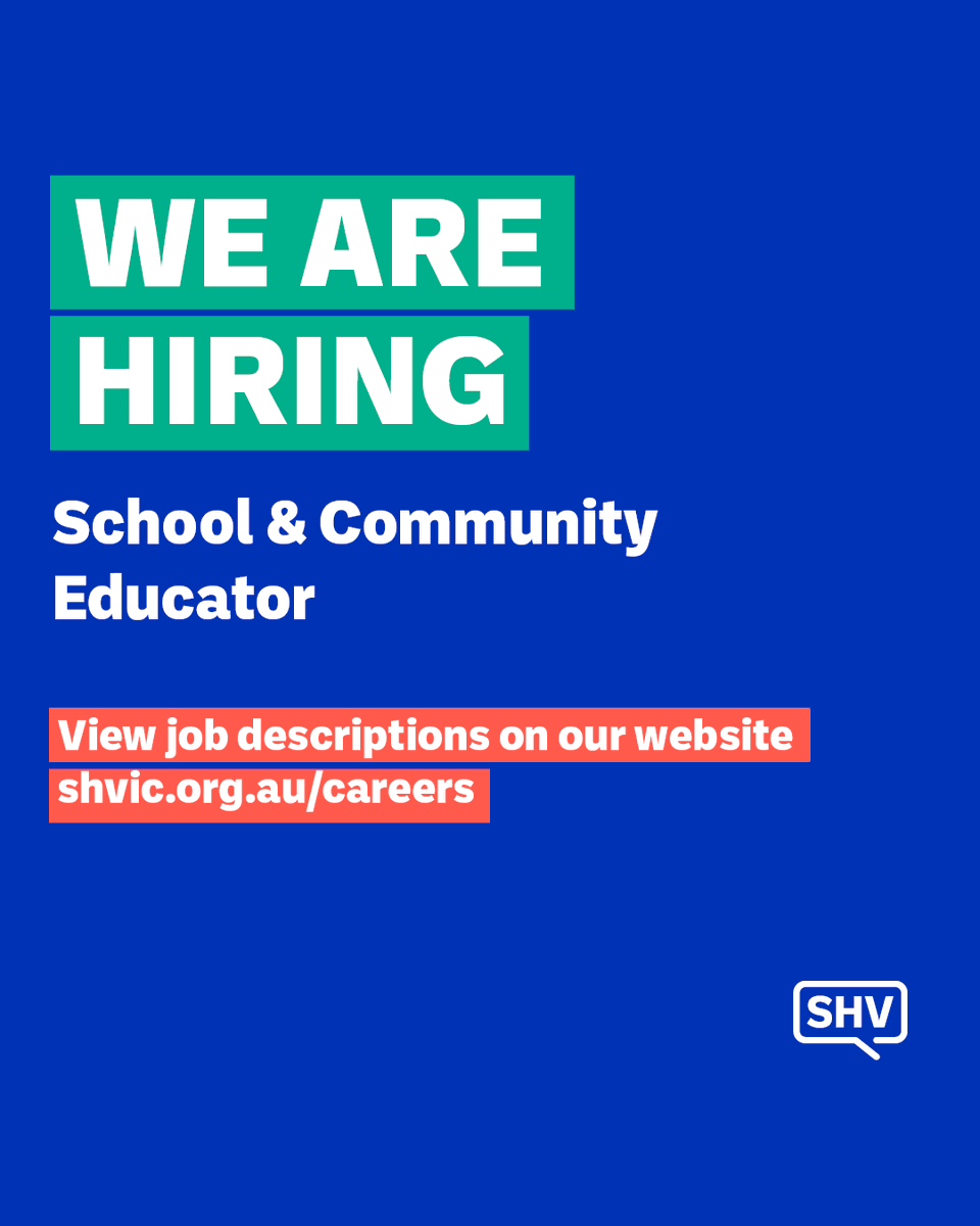 An exciting opportunity exists for a motivated &amp; experienced Schools Educator. You will provide education and training services to school and community settings on a statewide basis with both face-to-face and remote delivery.

Apply now:
shvic.org.au/careers/school…