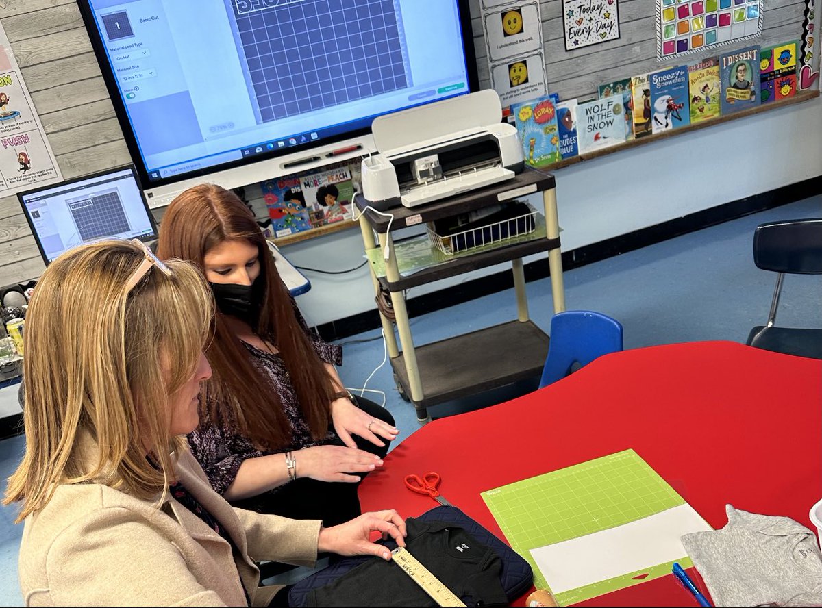 Enhancing instruction using the cricut machine and designjet poster printer. Teachers are learning how to make resources for their classroom! <a href="/HerricksTC/">Herricks Teacher Center</a> <a href="/HerricksSchools/">Herricks Schools</a> #WeAreHerricks