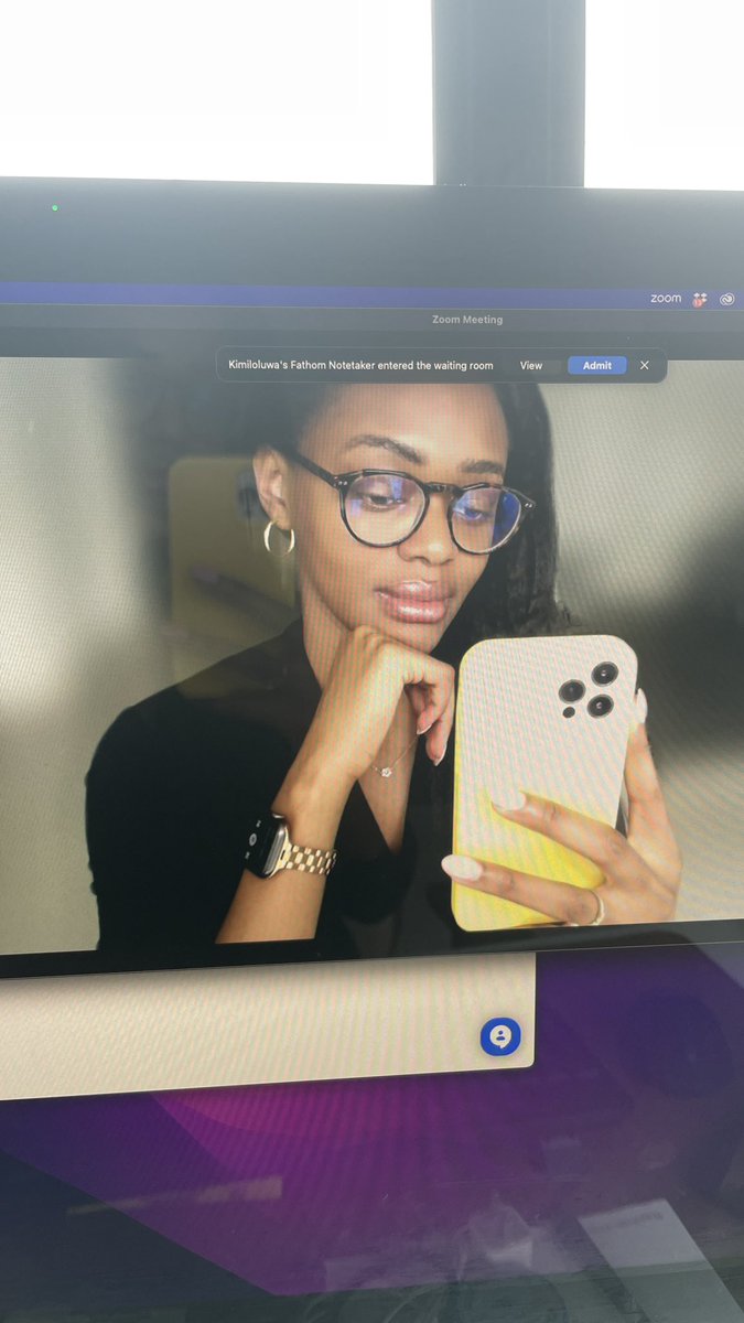 Hopped on Zoom. Realized I look like I still work in PE. Immediately took off my glasses and watch bc ✨no✨