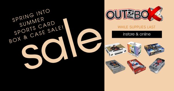 With the warm weather on the way a sale has arrived! Check out our Spring Into Summer sale on sports card boxes and cases! Available in store and online. 

outoftheboxcards.com/product-catego…