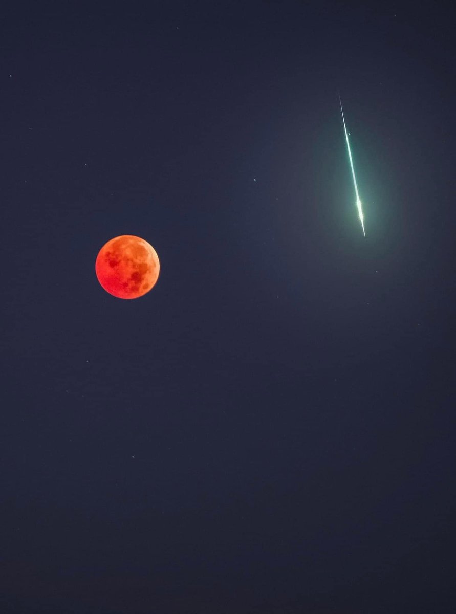 Wow! A once in a lifetime photo! This incredible image of a meteor was captured by Jonathan Eggleston in West Virginia, USA, during the recent lunar eclipse.
