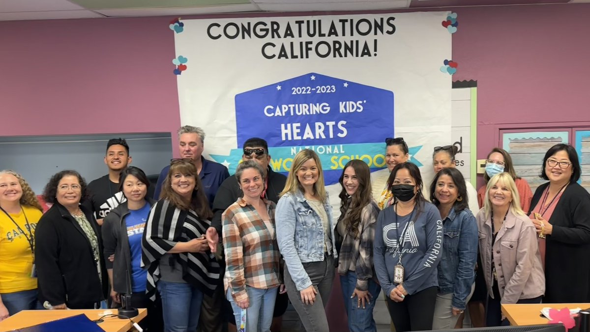 CaliforniaWCUSD's tweet photo. Congratulations California Elementary for being recognized as a Capturing Kids’ Hearts National Showcase School for the 4th Year in Row!! ❤️ Way to go Cheetahs! 🐆 #capturingkidshearts https://t.co/mmDufQR3Qw