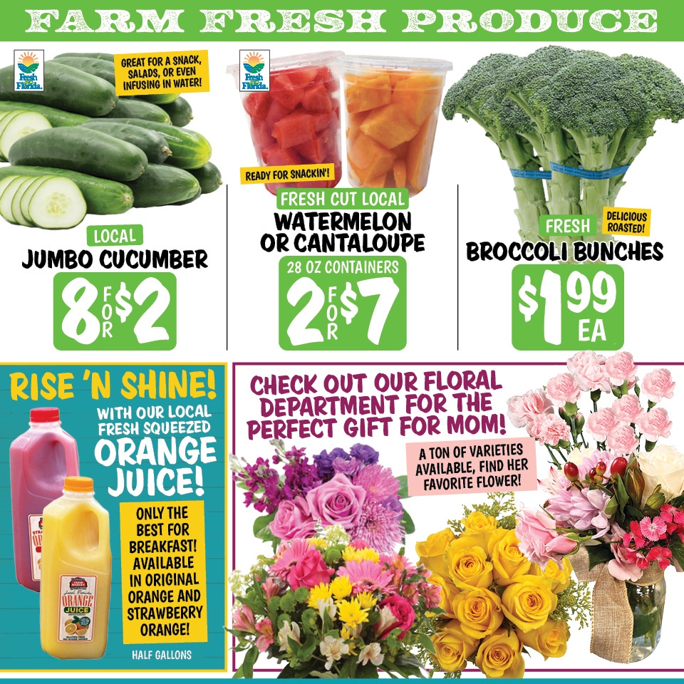 Amazing deals for Mother's Day and the entire week! #eatfreshforless