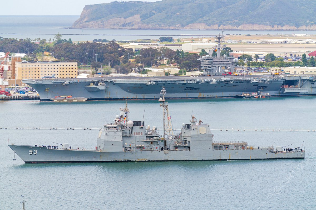 WarshipCam's tweet photo. USS Mobile Bay (CG 53) Ticonderoga-class guided missile cruiser coming into San Diego - May 10, 2023 #ussmobilebay #cg53
SRC: TW-@cjr1321 https://t.co/BzZq9tcfO1