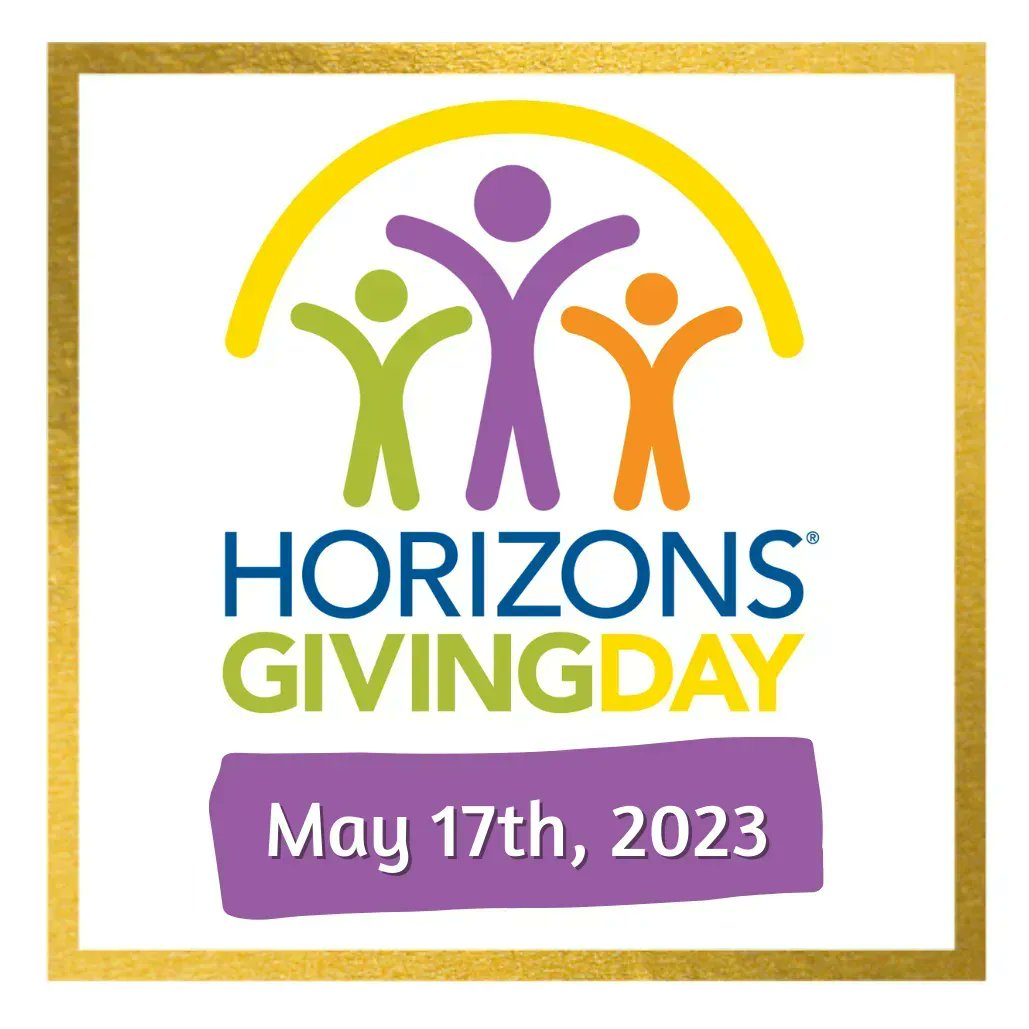 We’re ONE WEEK AWAY from Horizons Giving Day!

Last year, Horizons was able to raise over $64,000 during Horizons Giving Day. This year during this 24 hour fundraising event consider giving in order to make our summer program as successful as possible! buff.ly/3bbOayi