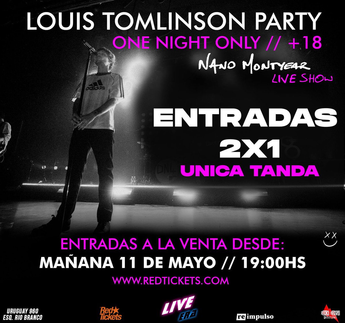 🎫| ¡DESDE MAÑANA, ENTRADAS 2x1!

👐🏻 ¡UNICA TANDA, LA OPORTUNIDAD PERFECTA PARA IR CON TU AMIGA, AMIGO O PAREJA! 

🌃 No te quedes afuera, será una noche muy especial 👀

#LouisPartyUY