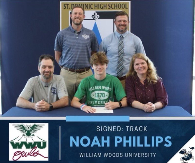 Please welcome Noah Phillips from St. Dominic High School. Noah will be competing in the Sprints. Welcome to the Woods family! 

🦉🖋