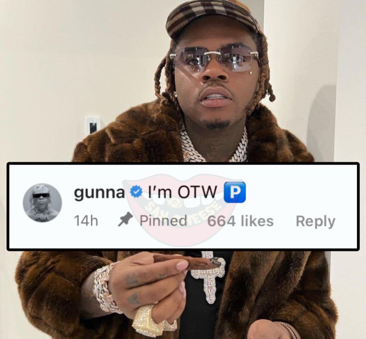 SAY CHEESE! 👄🧀 on Twitter "Gunna says he’s on the way 👀"