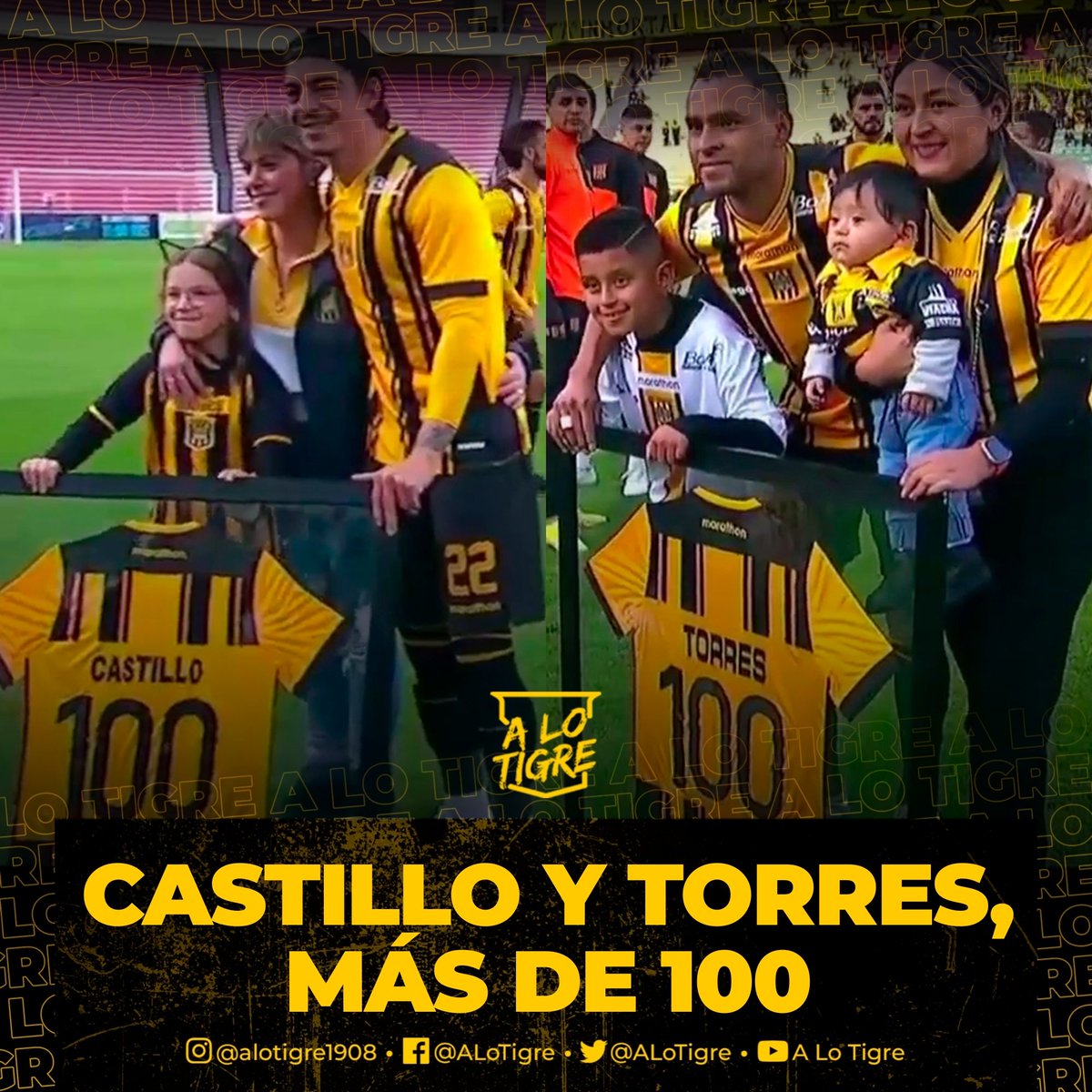🐯💯 Previo al partido contra Guabirá, <a href="/gonzacastillo44/">Gonzalo Castillo</a> y Saúl Torres, acompañados de sus familias, fueron homenajeados por llegar a más de 100 partidos vistiendo la oro y negro.

#ALoTigre