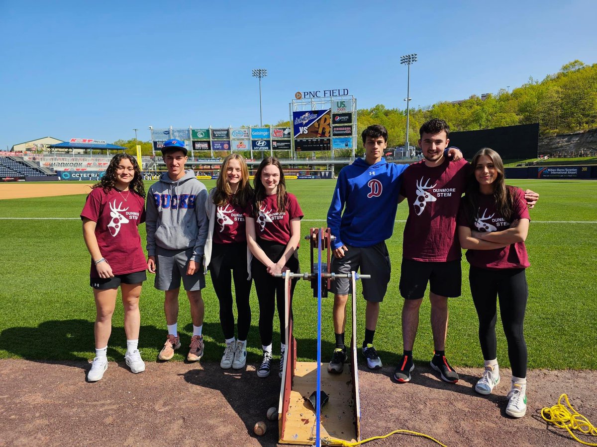 Dunmore earned first place at the RailRider’s trebuchet competition today! Congratulations to these students! Buck Pride!