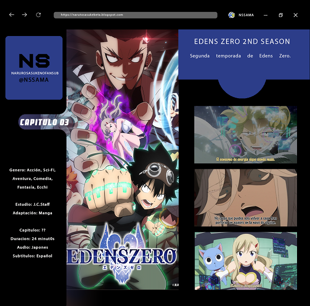 fansubdb_esp's tweet photo. Edens Zero 2nd Season 03 https://t.co/yvI2fFCohb https://t.co/Ptp3s8lWrV