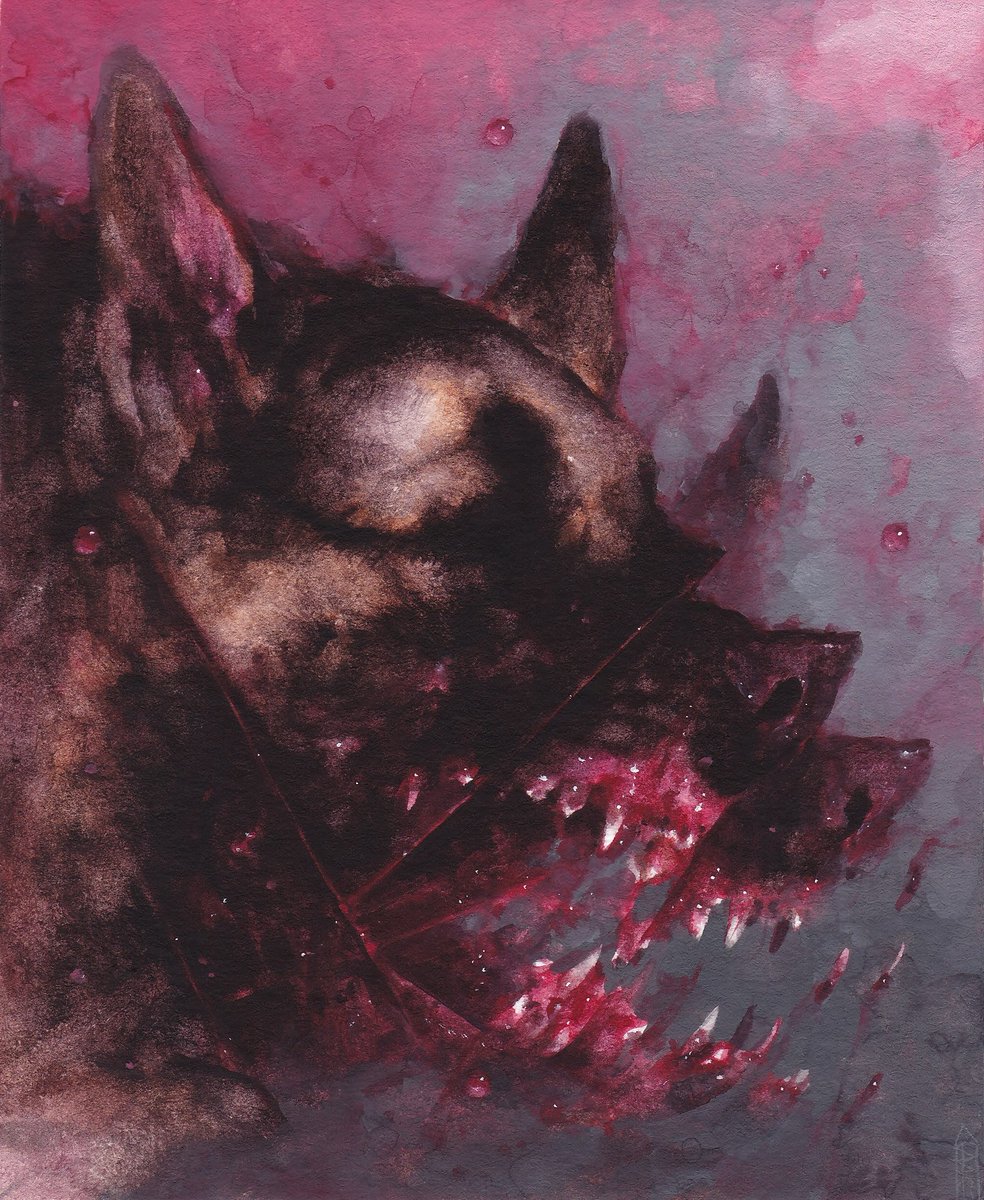 sloppjockey's tweet photo. ahounddescending. gouache watercolor https://t.co/uhinXOdhiJ