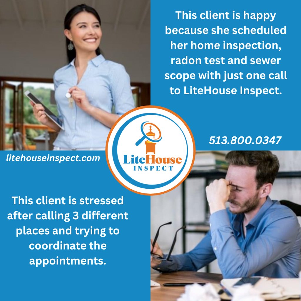 We can handle scheduling the multiple services for you.  Just give us a ring and we'll take care of it!

 #whosyourinspector #cincinnatihomeinspector #getahomeinspection #CincinnatiRealtor #cincinnatirealestate