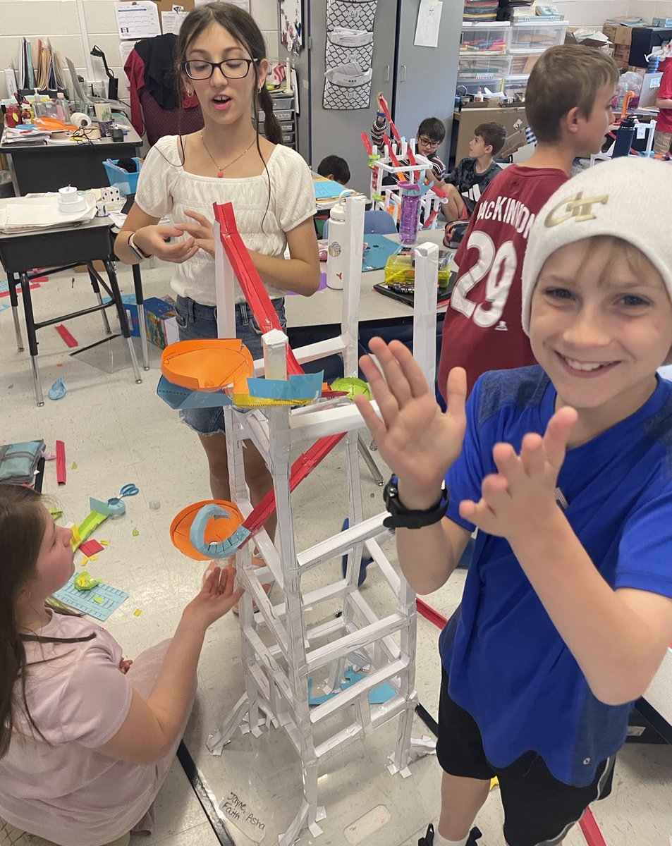 MsLinehanBMES's tweet photo. 4th grade working hard on their marble coasters! There are so many creative tracks and ideas. They are excited to show off  their finished products soon! @ModedraBMES https://t.co/fJ1lXpm0C1