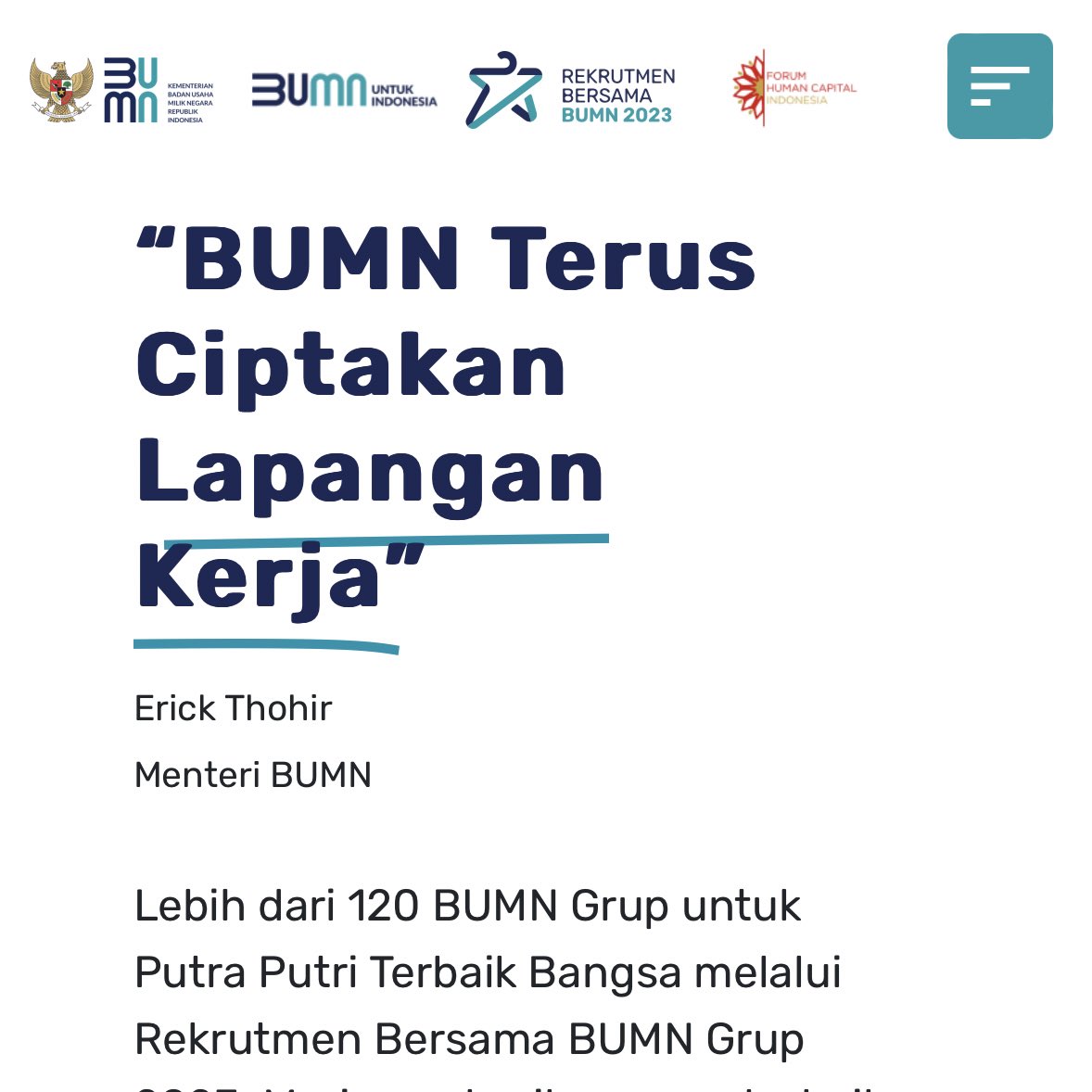 🚨 REKRUTMEN BERSAMA BUMN DIBUKA!🚨

Ada 2000+ lowongan yg bisa di apply
Bisa buat SMA/K, D3, D4, S1 sampe S2
Periode pendaftaran sampe 20 Mei 2023.

Daftar disini:
rekrutmenbersama.fhcibumn.id