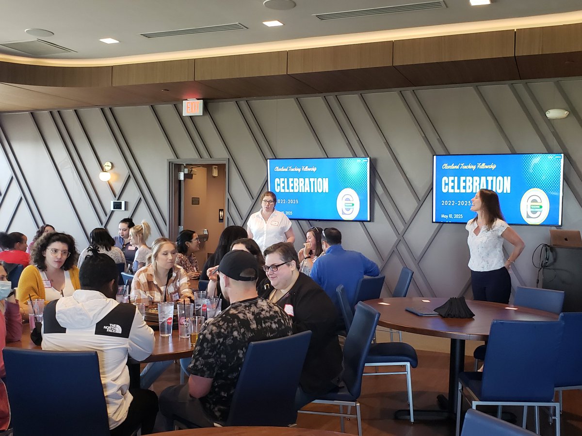 EricGordon_CEO's tweet photo. This evening we celebrated the 7th cohort of the @CLEMetroSchools @CSUCollegeofEd @CleveFoundation Cleveland Teaching Fellows! These 26 Fellows have spent a year student teaching in our @GreatCitySchls award winning program! Congratulations to our newest teaching candidates! https://t.co/JzZ8QRMP9q