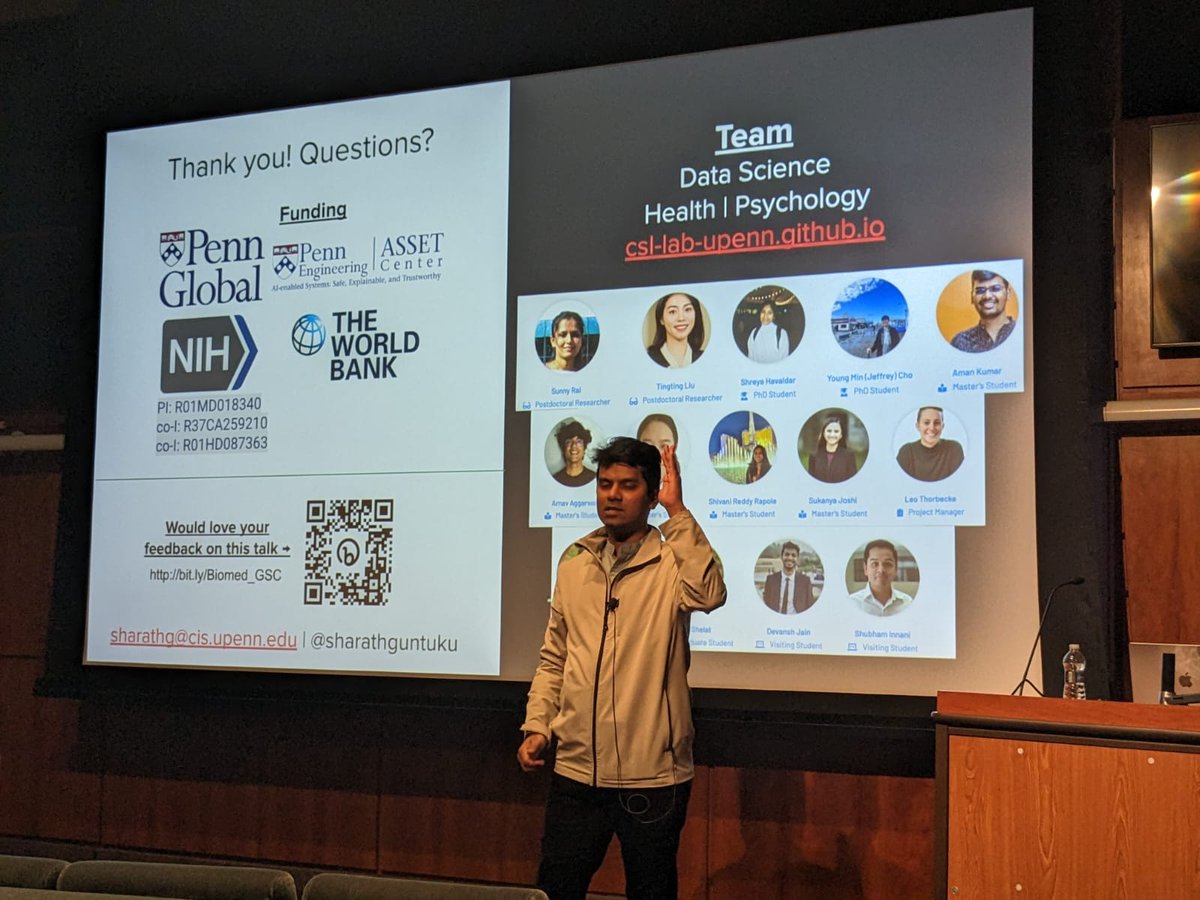 Ujjwal Baid (@ujjwalbaid0408) on Twitter photo Great presentation by Prof <a href="/sharathguntuku/">Sharath Guntuku</a> on Computational Social Listening for Public Health. The extensive Q&A session was truly informative. Looking forward to future collaborations. <a href="/CIS_Penn/">Penn Computer and Information Science</a> <a href="/PennLDI/">Penn LDI</a> #NLP #BigData #mentalhealth Great presentation by Prof <a href="/sharathguntuku/">Sharath Guntuku</a> on Computational Social Listening for Public Health. The extensive Q&A session was truly informative. Looking forward to future collaborations. <a href="/CIS_Penn/">Penn Computer and Information Science</a> <a href="/PennLDI/">Penn LDI</a> #NLP #BigData #mentalhealth