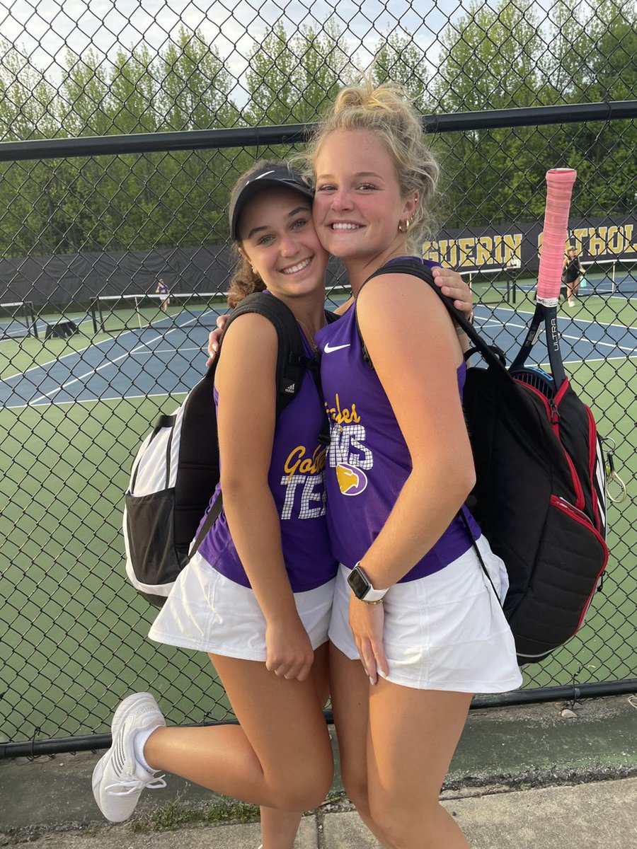 GC Tennis drops a close match tonight 2-3 vs #6 Noblesville.  Winning for the Golden Eagles were #2 S Anna Kolb and #2 Dubs Reifel/Hood, who had an epic comeback from 2-5 in the second set, winning 6-4, 7-5!