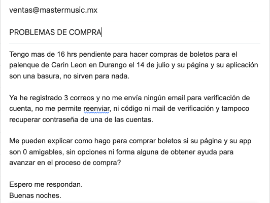 _UnaFaB's tweet photo. UN PEEEEEE*OTE COMPRAR BOLETOS PARA PALENQUE!!! @FENADUoficial @gobdgo La página y app de #MasterMusicMX es una basura. Me pueden explicar como demonios le hago pa' comprar boletos?!?! 🤬😤 ... Xq en Dgo todo tiene que ser tanto problema CON TODO?!?! PA TODO?!?! #MeFrustro 😭😭 https://t.co/WRyFnBsBEa