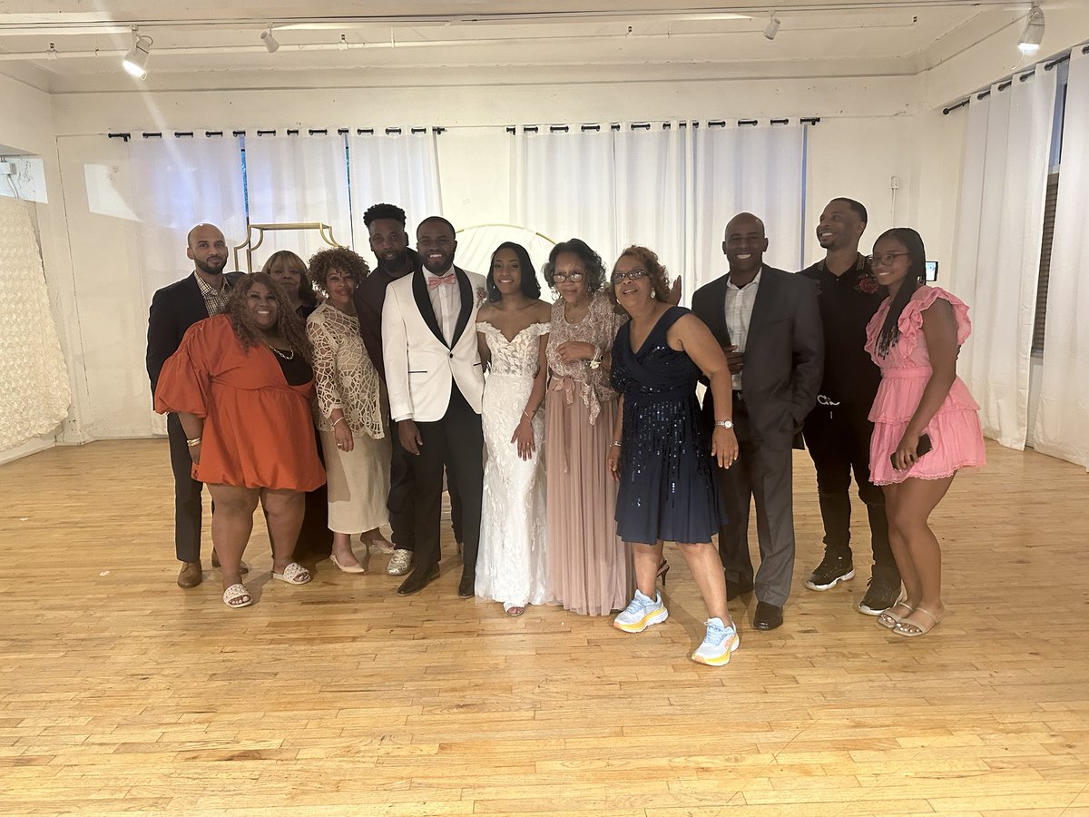 Family gathering at the wedding of Mr. and Mrs DeAndre Watkins.