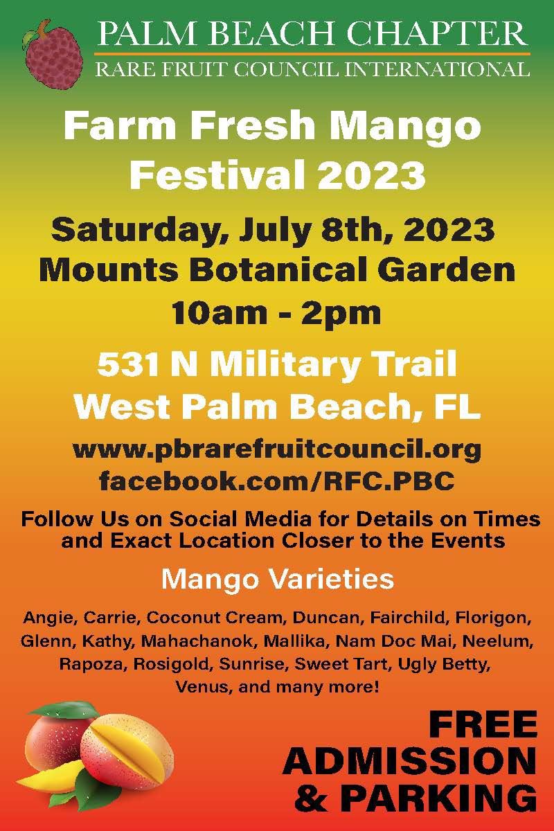 RareFruit_PB's tweet image. Farm Fresh Mango Festival 2023
Saturday, July 8th, 2023
Mounts Botanical Garden
10am - 2pm
531 N Military Trail
West Palm Beach, FL

#rarefruit #rarefruittrees #rarefruits #gardening #plantsale #healthyfood #growyourownfood #plinia #florida #westpalmbeach #fruittrees