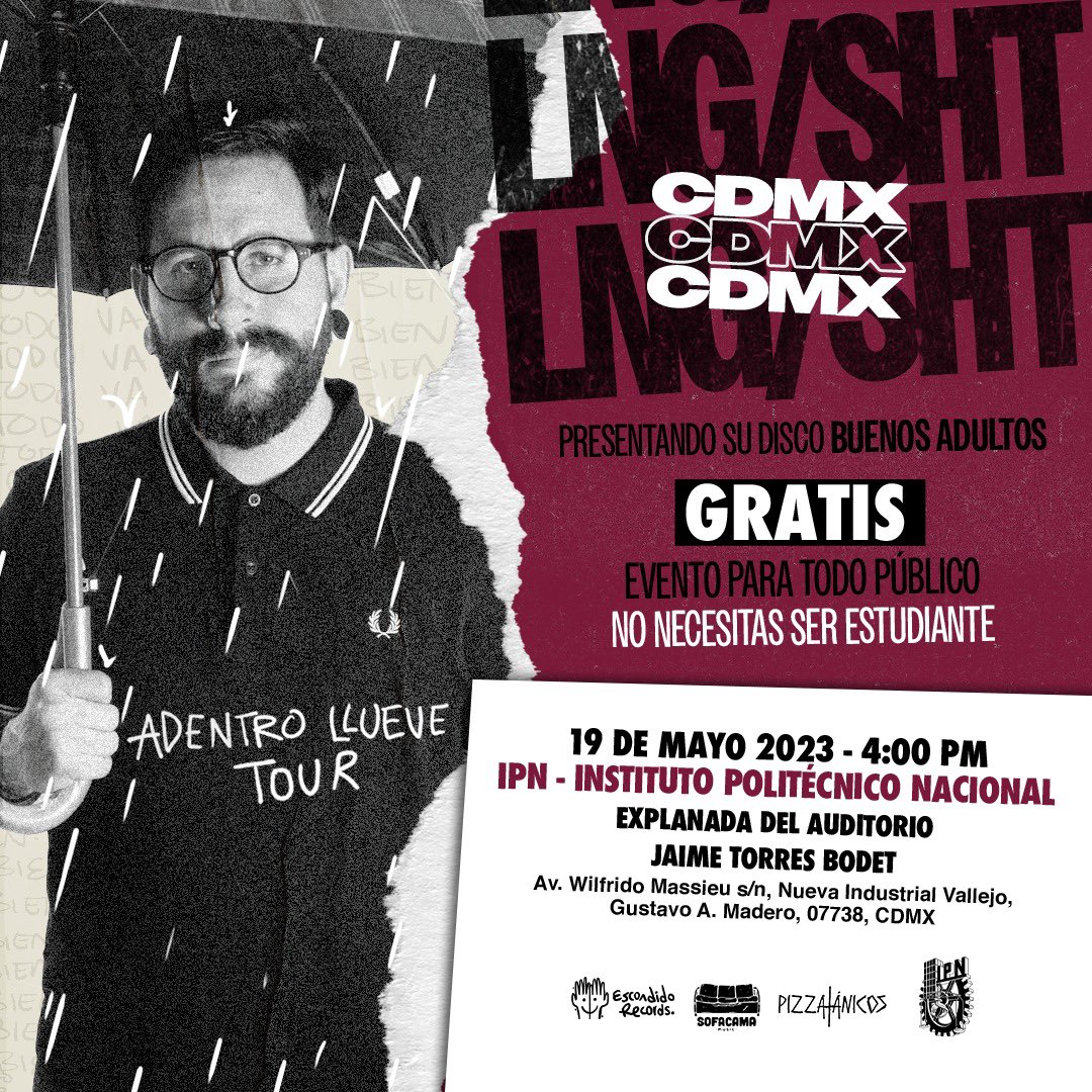LngSHT's tweet photo. No olviden que estaremos tocando GRATIS el próximo fin en el @ipn_oficial el acceso es a las 4pm y tocamos puntual a las 5pm

Aquí toda la info 

Nos ayudan mucho compartiendo esta info para que el show se llene y sea una locura 🥵

Se va a poner chulo ❤️ https://t.co/gILdyUlBNq