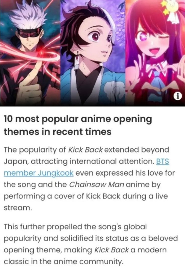 10 most popular anime opening themes in recent times