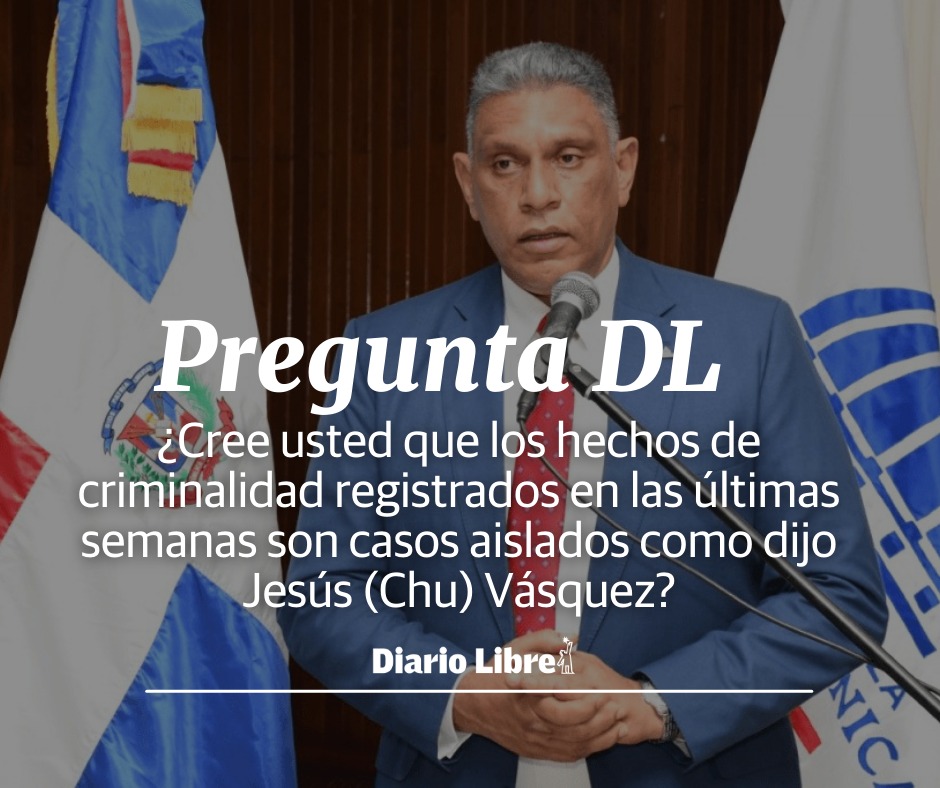 DiarioLibre's tweet photo. ❓ |#PreguntaDL| ¿Cree usted que los hechos de criminalidad registrados en las últimas semanas son casos aislados como dijo Jesús (Chu) Vásquez?

#DiarioLibre #ChúVásquez #InterioryPolicía #Asaltos #Tiroteos https://t.co/vwlQEuTE95
