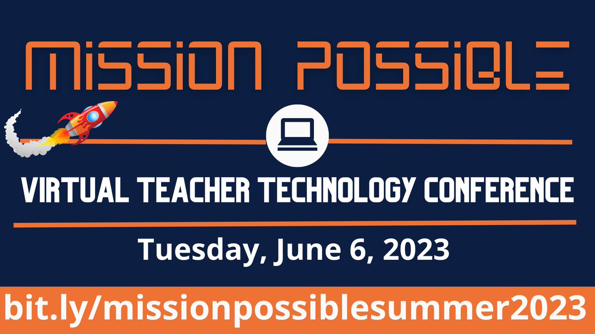 JimTalksTech's tweet image. Join @APSInstructTech for the 2023 virtual Summer Teacher Technology Conference, 🚀MISSION POSSIBLE 2023: Leveraging Technology for Personalized Learning.
Sign up now: bit.ly/missionpossibl…
#EdTechConference #APSInstructTech #MissionPossible2036 #APS2036