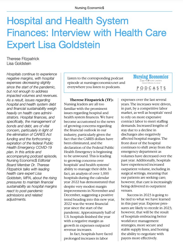 Hospitals continue to experience negative margins, with hospital expenses decreasing slightly since the pandemic start. Issues with hospital and health system debt and financial sustainability weigh heavily on health care administrators. Find out more: nursingeconomics.net
