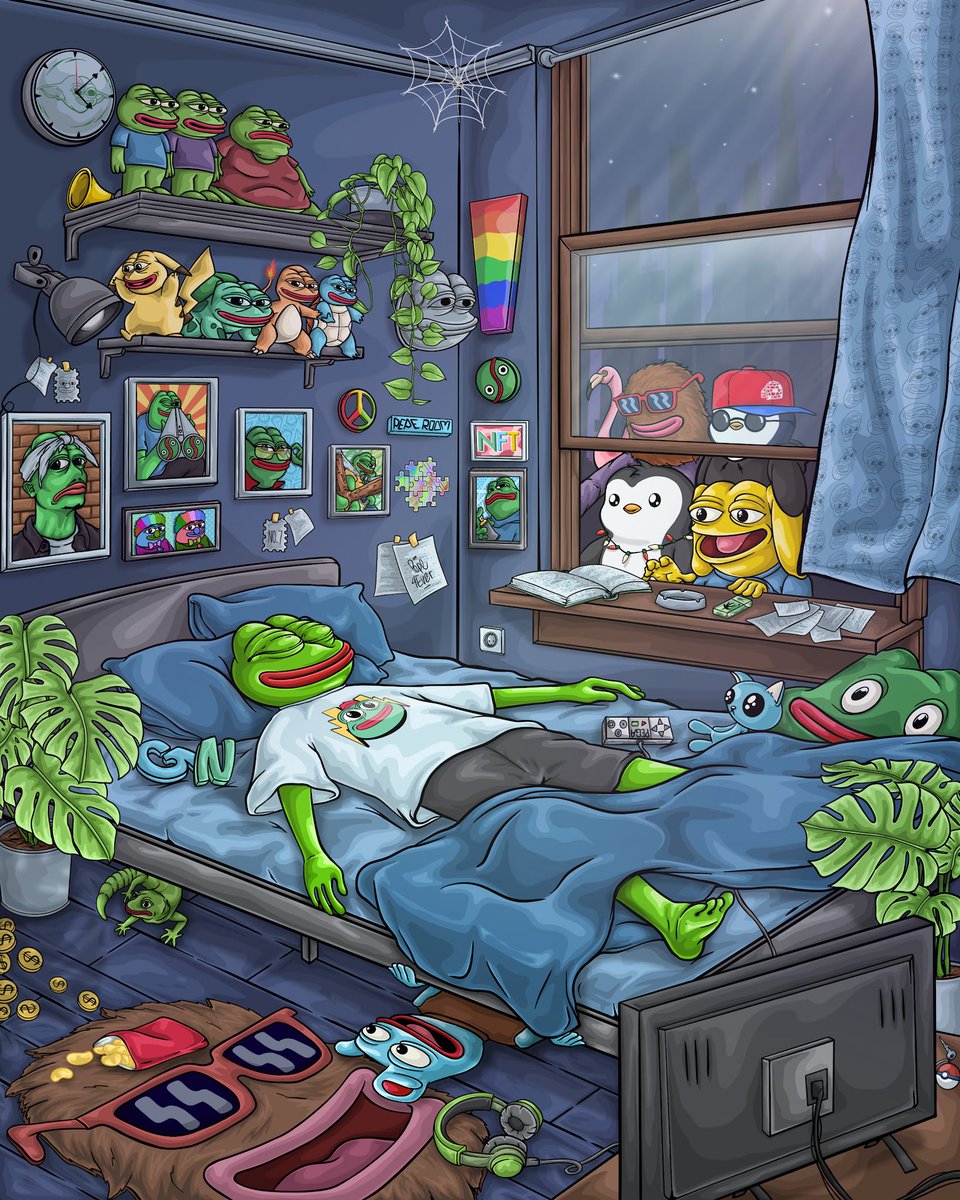 purpdranknotaro's tweet photo. This is amazing 😍🐸  Pepeverse 💚

$pepe fam does anyone know who made this art https://t.co/BaDrarjLJG