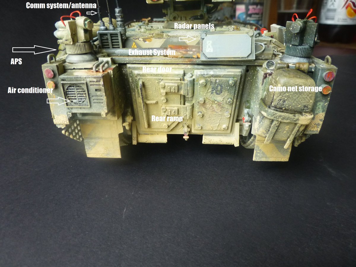 DarthFreder's tweet image. Choose to reuse: #PzH2000 to HIFV conversion. 1/35. Dropped the turret, added NERA, APS, smoke, accoustic detector, radar/optical #sensors, a 30 to 40mm #RCWS with #MG and twin #missiles. And enough room for 10+ dudes.
@ahlenbjoern @zukariel @Thinkdefence
1/2