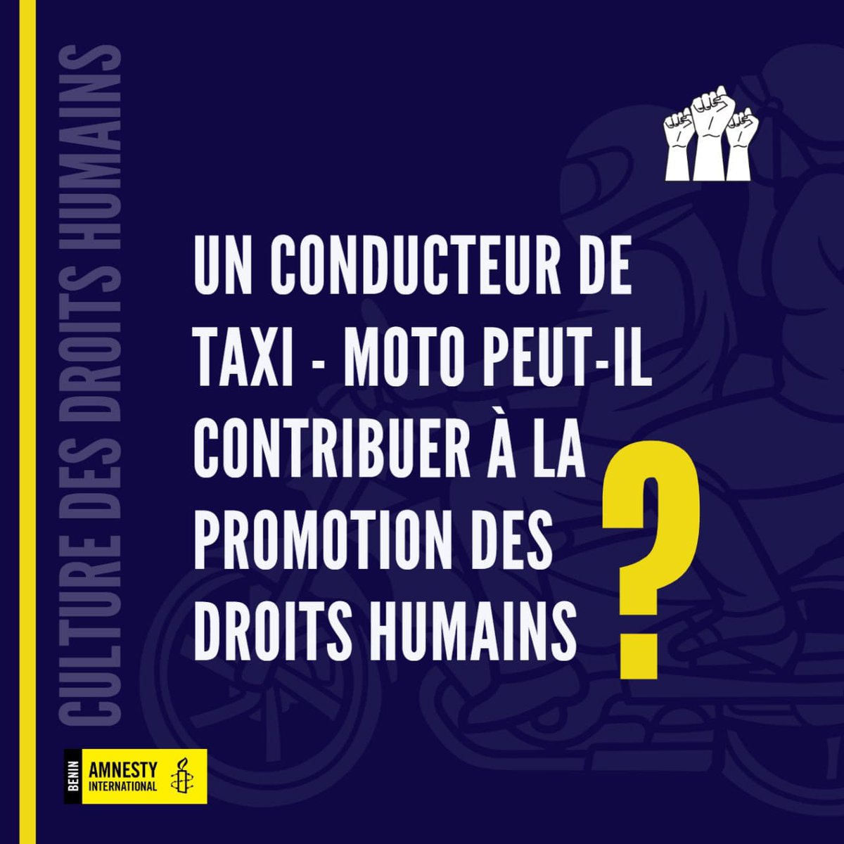 amnestybenin's tweet photo. Un conducteur de Taxi - Moto peut-il contribuer à la promotion des droits humains ? 🤔 https://t.co/6Omd5lnKyq